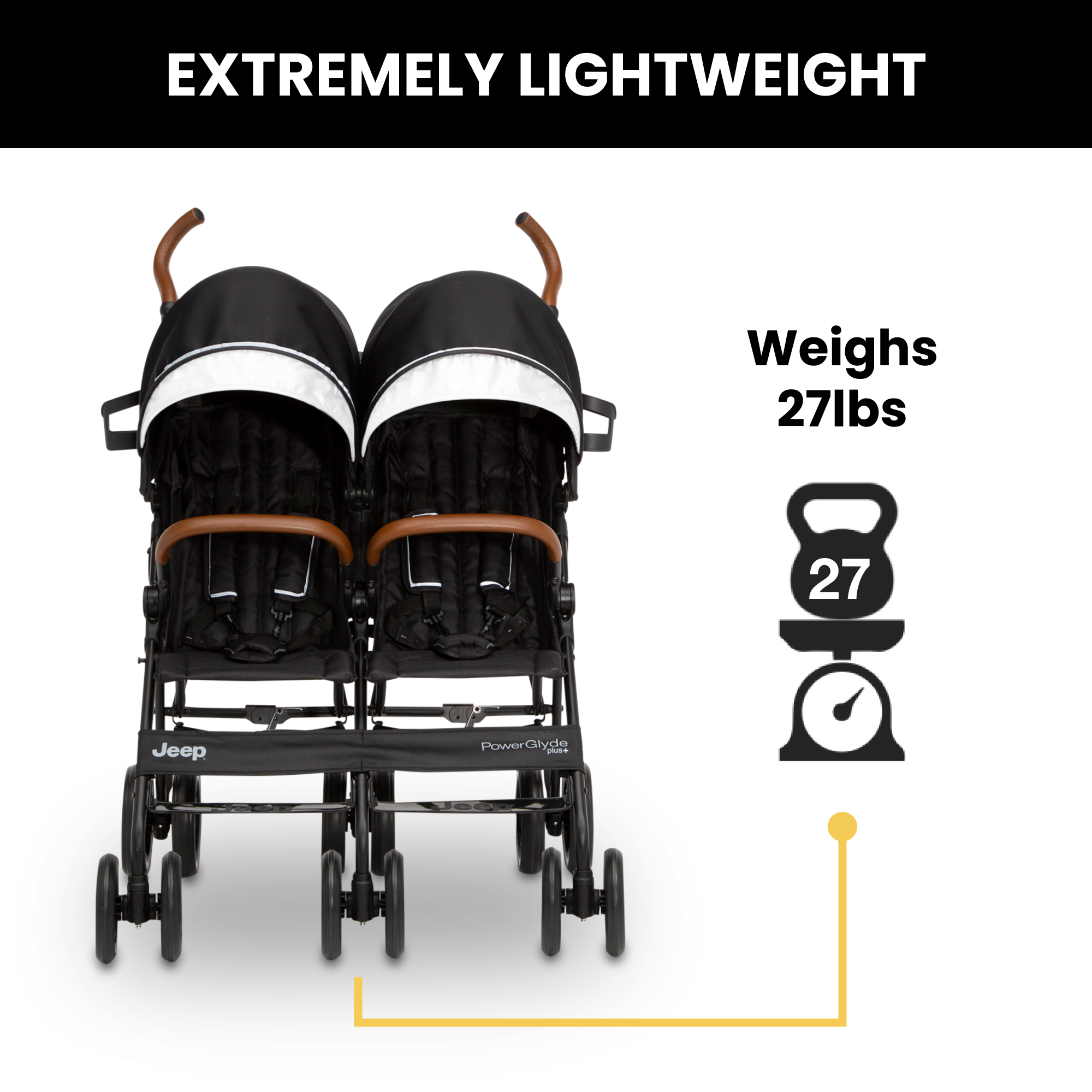 PowerGlyde Plus Side x Side Double Stroller - Delta Children